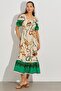 Women's Stone Elastic Square Collar Midi Dress ÖM167 - 5