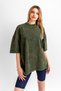 Khaki Colored Basic Oversize Unisex T-Shirt - Washable