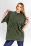 Khaki Colored Basic Oversize Unisex T-Shirt - Washable - 5
