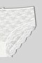 White Lace High Waist Large Size Women's Panties - 3