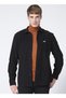 Shirt Collar Ribbed Black Men's T-Shirt W5A14A100_Corduroy Shirt - 3