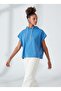 Hooded Collar Blue Women's Sweatshirt L231320400 - 3