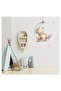 Plush Teddy Bear Sleeping on the Moon and Stars Children's Room Decorative Wall Sticker - 3