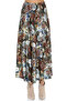 Women's Patterned Maxi Floral Micro Flowering Skirt Ek2353