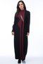 Women's Navy Blue Leather Detailed Garnished Topcoat 6941