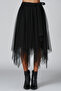 Tulle Asymmetrical Two-Layer Lined Halloween Witches Tulle Skirt - 2