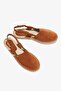 Helot Tan Genuine Leather Women's Espadrille Sandals - 2
