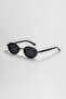 Dina Round Sunglasses Unisex Black Oval Framed / Coolandbetter