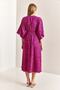 Women's Fuchsia Double-Breasted Collar Front Slit Dress 40861028 - 3