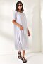 Women's Gray Side Slit Oversize Cotton Dress ELB-19001880 - 2