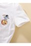 Kids Unisex White The Galaxy Planet Printed Oversize Crew Neck Children's T-Shirt - 3