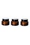 3 Pieces Amber Brown 50ml Glass Cream Jar with Lid - 3