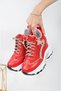 Women's Hidden Wedge Heeled Stoned Sports Shoes with Silvery Lace-ups - 7