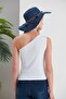 White Crop One-Shoulder Detailed Camisole Blouse - 8