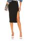 Women's Black Silk Jersey Slit Skirt