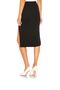 Women's Black Silk Jersey Slit Skirt - 3