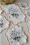 Daisy Model Embroidered Tray Cover and Cocktail 6-Piece Coffee Presentation Napkins - 3