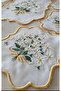 Daisy Model Embroidered Tray Cover and Cocktail 6-Piece Coffee Presentation Napkins - 4