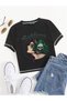 Sublime Girl Printed Reverse Stitch Black Crop - 2
