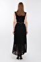 Patterned Lined Elastic-Waist Pleated Chiffon Skirt Qys - 3