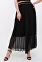 Patterned Lined Elastic-Waist Pleated Chiffon Skirt Qys - 8