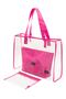 Set of 3 Large Size Transparent Beach Bags - Transparent/pink - 5