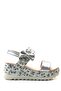 1729 Girl's Silver Floral 5 Cm Wedge Heel Sandals