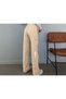 Omoda - Wide Leg Beige High Waist Palazzo Cargo Pocket Women's Jeans - 4