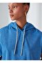 Hooded Collar Blue Women's Sweatshirt L231320400 - 7