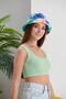 Water Green Fitted Pool Neck Ribbed Flexible Knitted Undershirt - 5