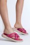 Women's Fuchsia Skin Cross Double Banded Slippers - 2
