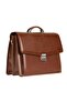4211 Genuine Leather Laptop Compartment Briefcase Brown - 2