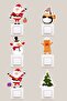 Set of 6 Christmas New Year Santa Claus Themed Decorative Socket Stickers -Model1 - Sim741