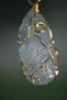 Aquamarine Natural Stone Raw Piece Wire Wrapped Rearview Ornament - 5