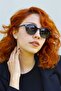 Lemon Black Retro Round Polarized Sunglasses