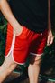 Stripe Detailed Red Shorts - Black T-Shirt Sports combination - 3