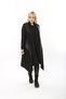 Women's Black Large Size Asymmetrical Leather Detailed Cardigan Cap