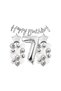 Silver Concept Age Concept Birthday Set Small Number + Star Foil + Balloon + Banner 4 Pieces