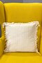 Handmade Natural 100% Organic Cotton Square Throw Pillow Cover with 4 Tassels - 4