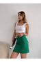 Women's Button Detailed Gabardine Mini Skirt with Bellow Pocket Zyn-58475