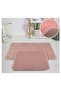 Pink Bath Mat Set Double Plush Carpet Non-Slip Base 50x90 Cm + 50x60 Cm
