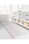 Cream Bath Mat Set Double Plush Carpet Non-Slip Base 50x90 Cm + 50x60 Cm