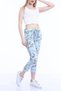 Women's Light Blue Italian Waist Tied Flower Patterned Skinny Trousers - 2