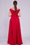 Flexible Atlas Fabric Boat Neck Flowy Maxi Red Evening Dress 237 - 3