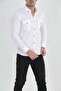 Men's Slim Fit White Denim Shirt - 4