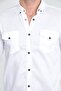 Men's Slim Fit White Denim Shirt - 5