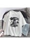 Killer Girl & Car Printed White Unisex Oversize T-shirt - 2