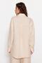 Beige 100% Linen Oversize Shirt TWOSS23GO00443 - 9