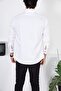 Men's Slim Fit White Denim Shirt - 7