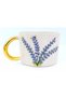 24 Carat Gold Embroidered, Lavender Flower Figured, 100% Handmade, Gift Double Turkish Coffee Cup
